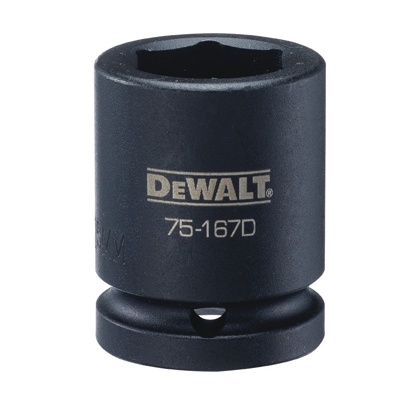 DEWALT DWMT75167OSP Impact Socket, 25 mm Socket, 5/8 in D Socket, 3/4 in Drive, 6-Point, CR-440 Steel, Black Oxide
