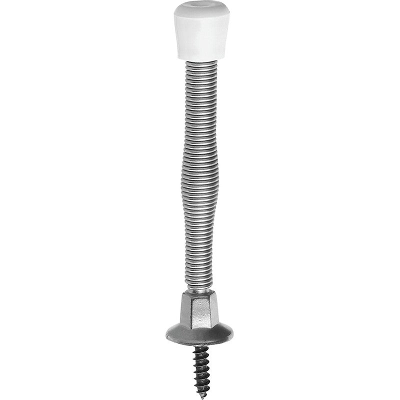 National Hardware 830112 Door Stop, 5 in W, 3 in Projection, Steel, Satin Nickel
