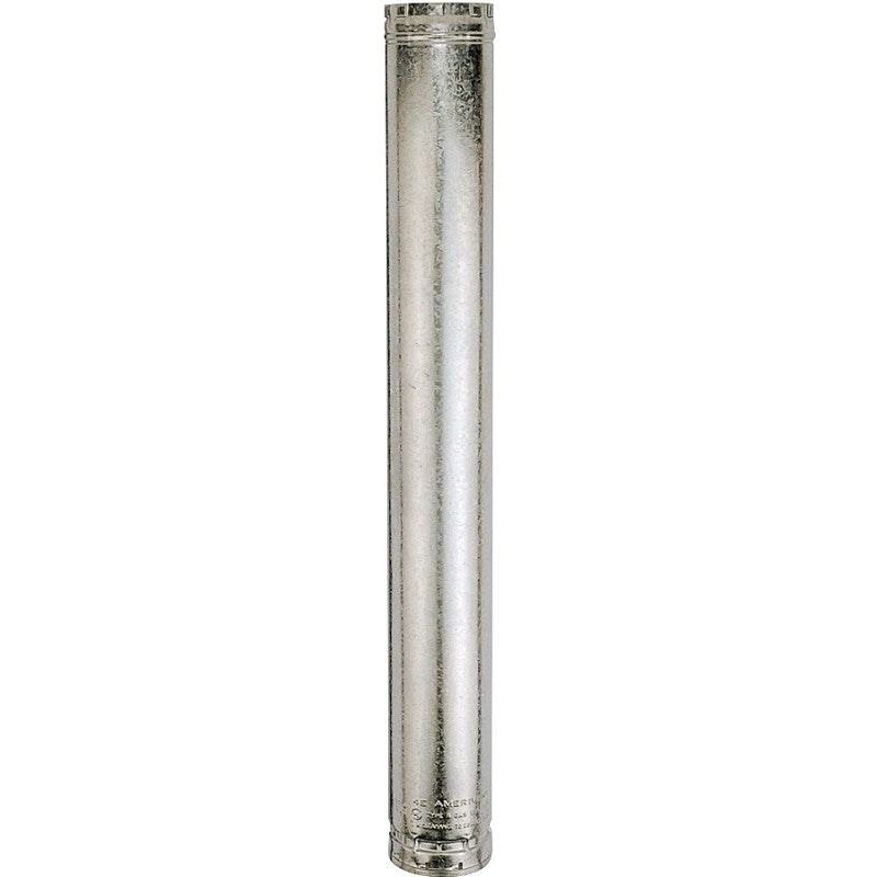 AmeriVent 3E24 Type B Gas Vent Pipe, 3 in OD, 24 in L, Galvanized Steel (Pack of 6)