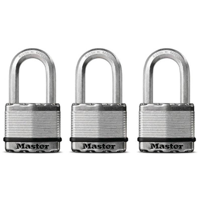 Master Lock Magnum Series M5XTRILHCCSEN Padlock, Keyed Different Key, 3/8 in Dia Shackle, 2 in H Shackle, Zinc