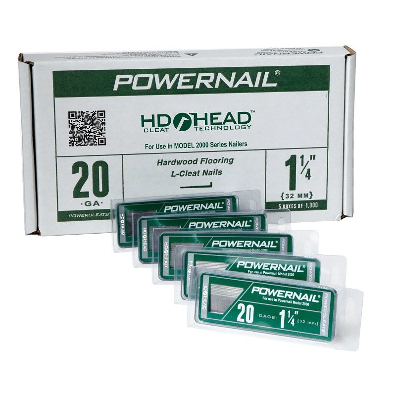 Powernail PowerCleats L125205 Floor Cleat, 1-1/4 in L, 20 ga, Carbon Steel, L-Shaped Head (Pack of 5)