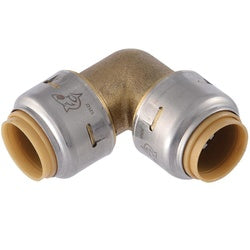 SharkBite Max UR260A Push-to-Connect Elbow, 1 in, 90 deg Angle, Brass/Stainless Steel, 400 psi Pressure
