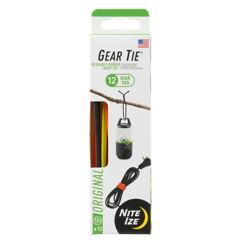 Gear Tie GTPP12-A1-R8 Twist-Tie, 6.2 mm Dia, 12 in L, Rubber/Steel, Black/Bright Orange/Neon Yellow