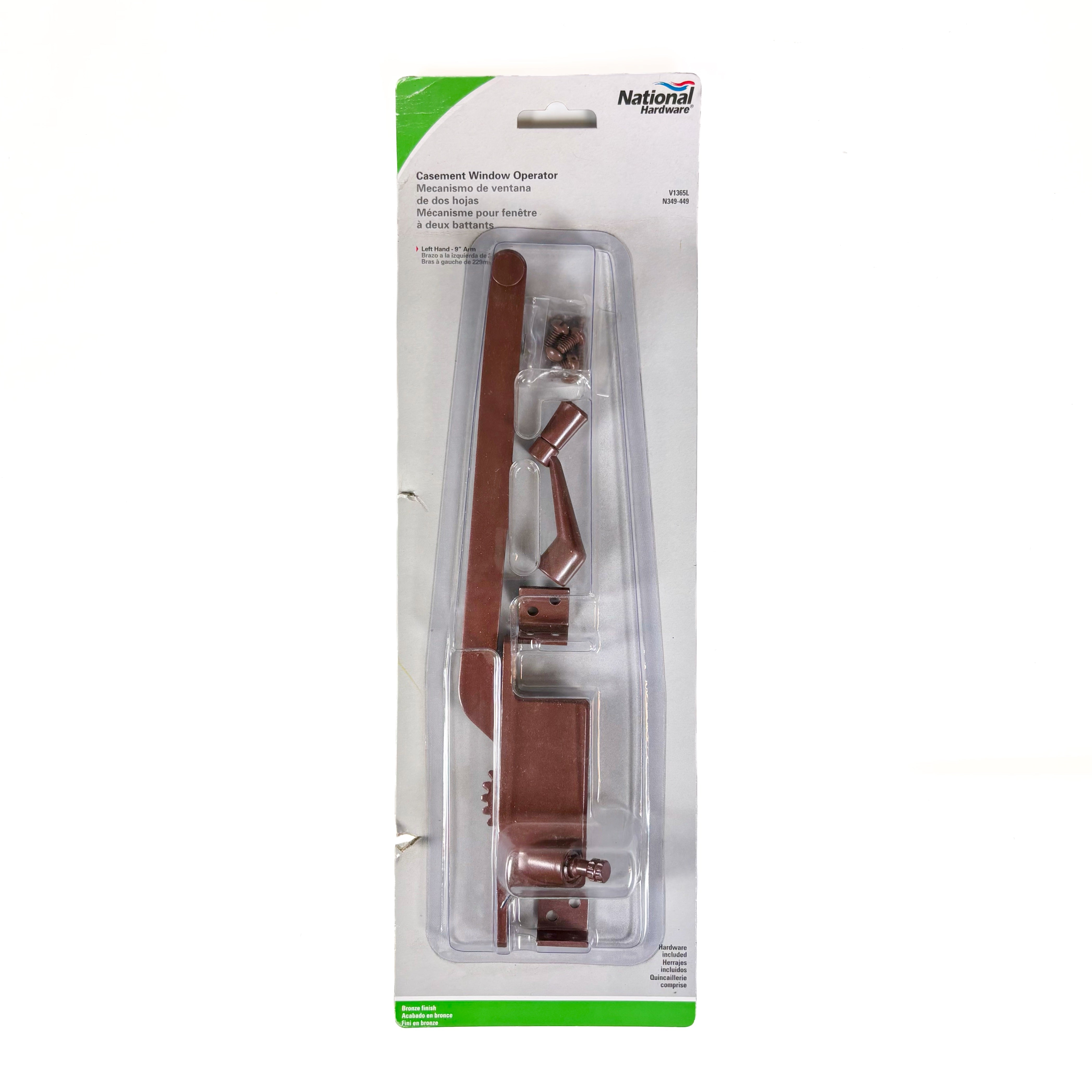 Casement Window Operator Left Hand 9 Inch Bronze Finish (POS)