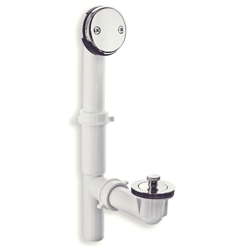 Danco 51933 Tub Drain Kit, Plastic, White, Chrome, For: Standard Size Tubs, 6 in W x 12 in H Dimensions