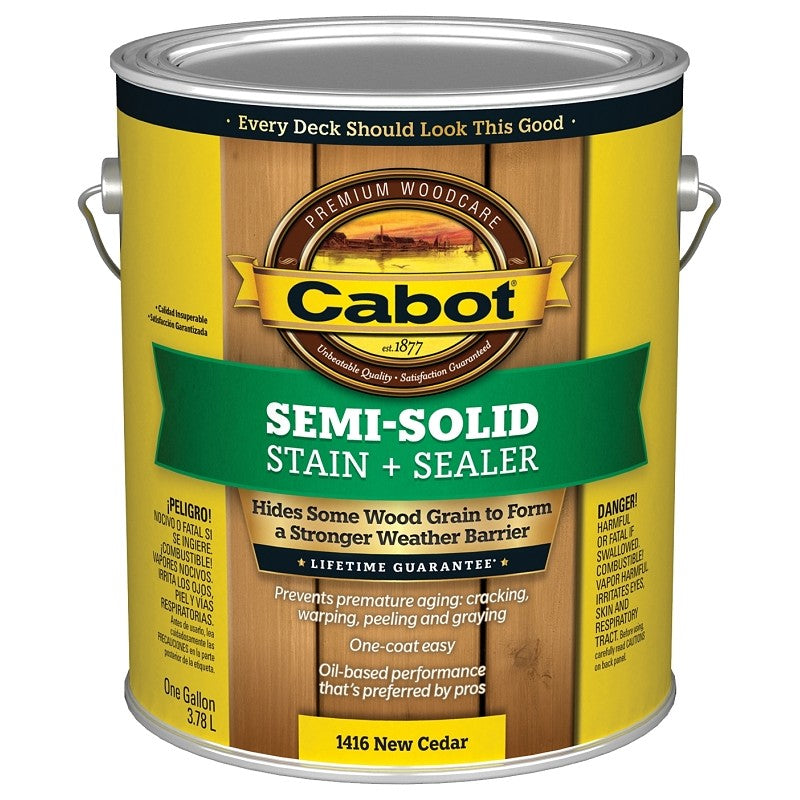 Cabot 140.0001416.007 Semi Transparent Stain, Natural Flat, New Cedar, Liquid, 1 gal (Pack of 4)
