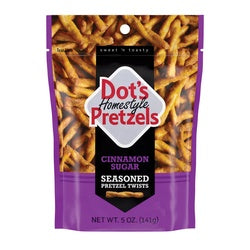 Dot's Homestyle Pretzels 59008 Pretzel, Cinnamon Sugar, 5 oz Bag (Pack of 10)
