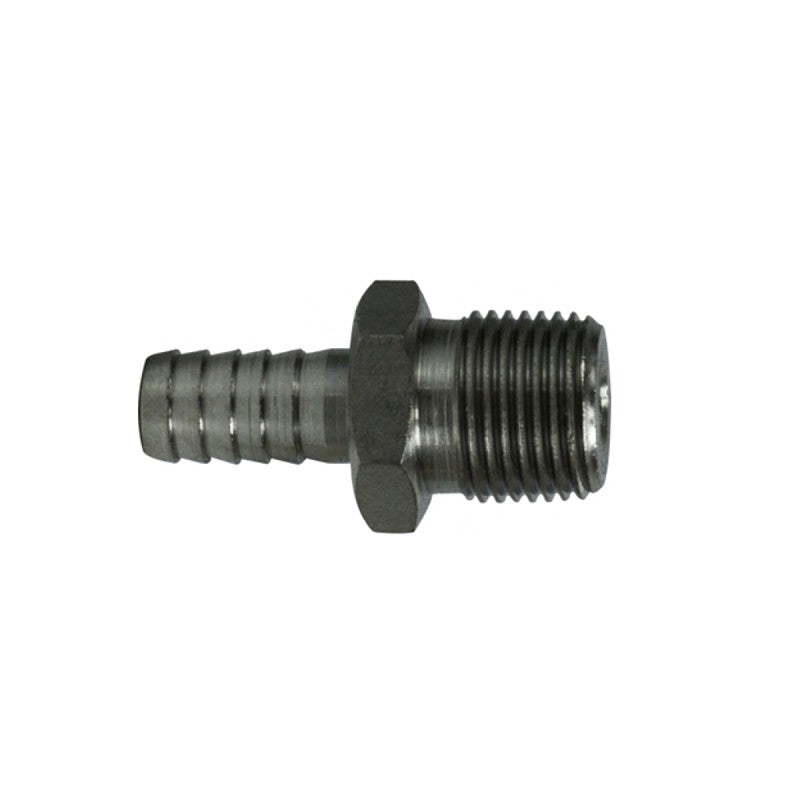 Midland Industries 73951 Nipple, 1/4 in, Hose Barb, 1/4 in, MIP, 300 psi Pressure, Stainless Steel