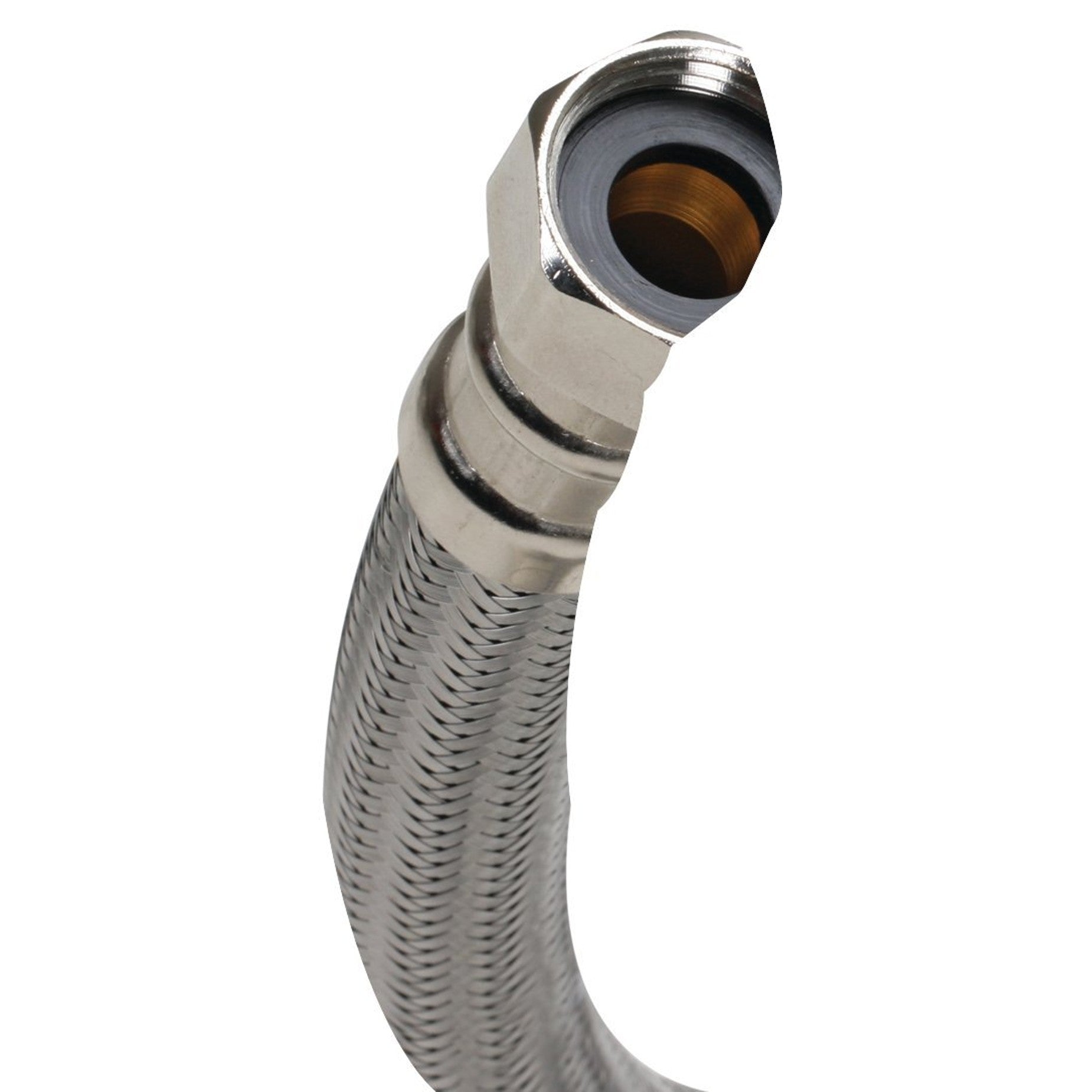 Fluidmaster B1H12 High-Flexible Water Heater Connector, 3/4 in, FIP, Stainless Steel, Nickel, 12 in L