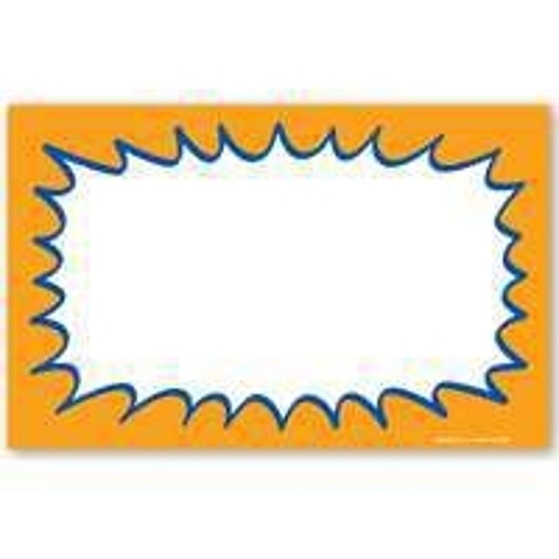 Centurion CZG938 Laser Starburst Sign, 5-1/2 in W x 3-1/2 in H Dimensions, Burst Laser Sign, Orange Background