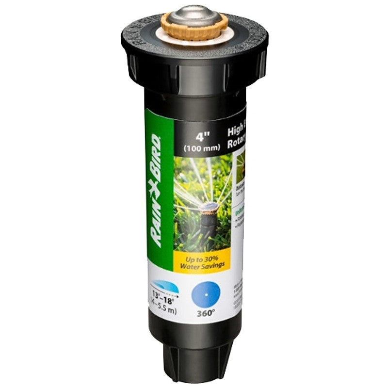 Rain Bird 12SAFPRO Mini Rotor Sprinkler, Full-Circle, 3 gpm, 1/2 in Connection, FTP, 4 in H Pop-Up, 13 to 18 ft