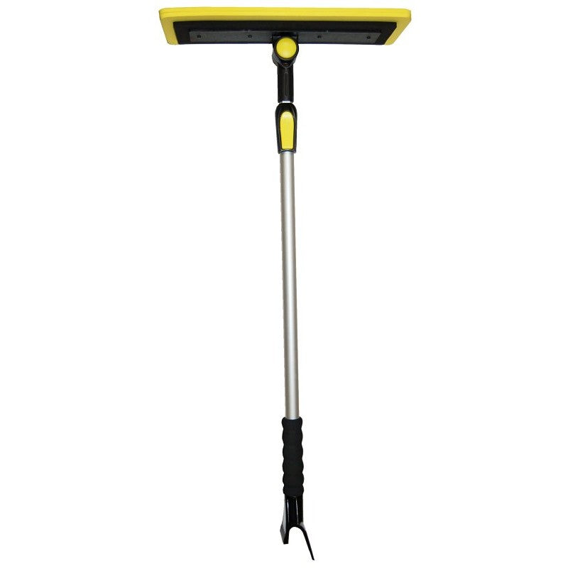 Rugg SC9070 Extendable Ice Scraper, Plastic/Rubber Blade, Yellow, 34-1/2 to 51-1/2 in L Handle