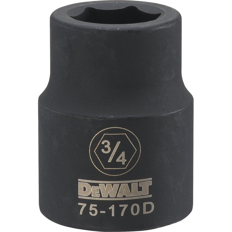 DEWALT DWMT75170OSP Impact Socket, 3/4 in Socket, 5/8 in D Socket, 3/4 in Drive, 6-Point, CR-440 Steel, Black Oxide