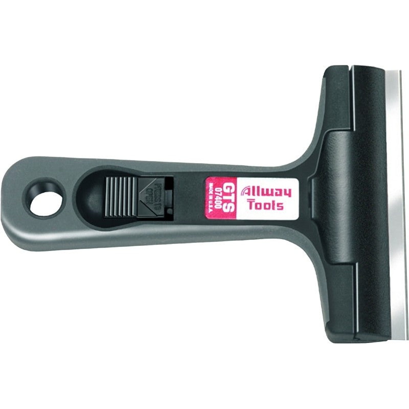 ALLWAY GTS Glass and Tile Scraper, 4 in W Blade, Soft Grip Handle