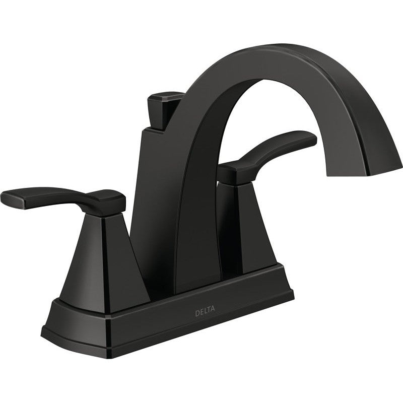 Delta Flynn Series 25768LF-BL Centerset Bathroom Faucet, 1.2 gpm, 2-Handle, 3-Faucet Hole, Matte Black