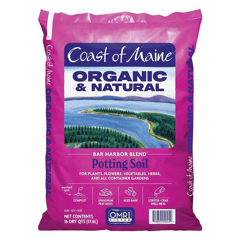 Coast of Maine Harbor Blend 1CBBH16 Bar Organic Potting Soil, 16 qt Bag