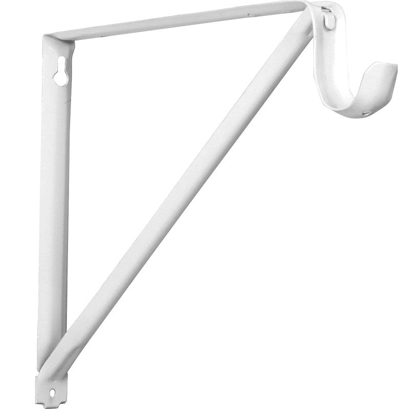 Knape & Vogt RP-0044-BWT Shelf and Rod Bracket, 150 lb, Steel, Powder-Coated
