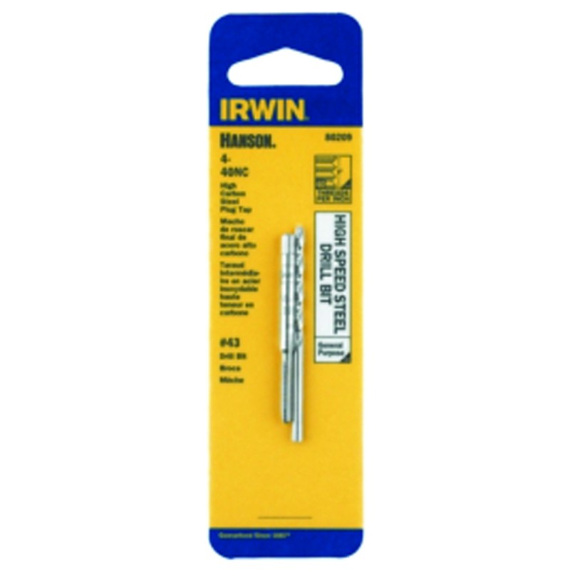 Irwin HANSON 80209 Tap and Drill Bit Set, HCS/HSS