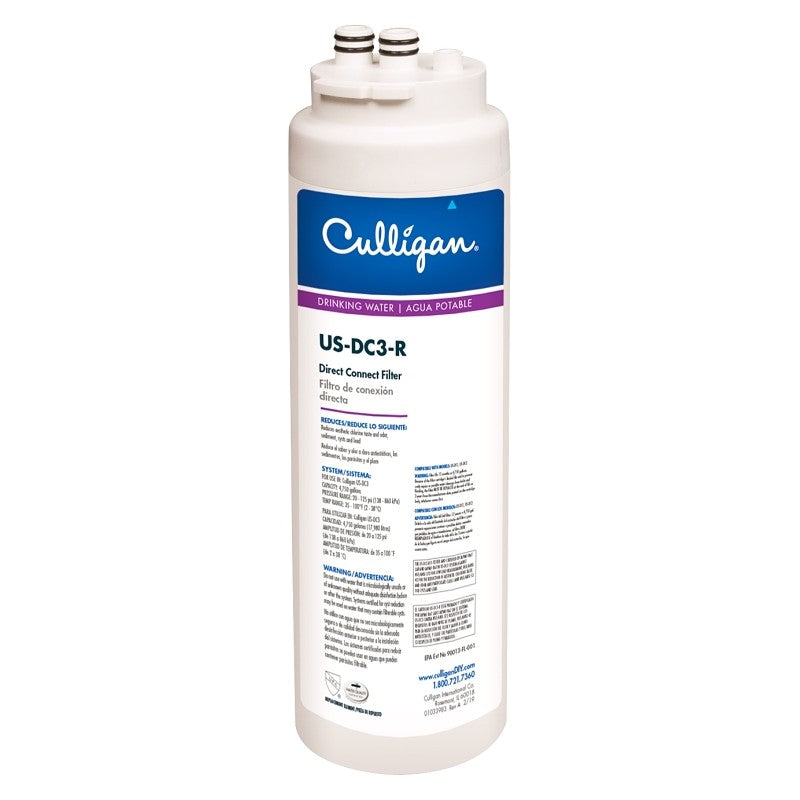 Culligan US-DC3-R Direct Connect Filter, 4750 gal, 1.5 gpm, Advanced Filtration, White