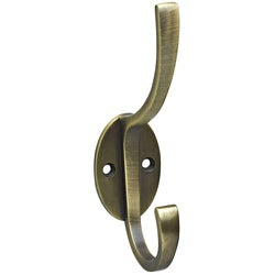 Modern Coat And Hat Hook 5-1/2 Inch Antique Brass (POS)
