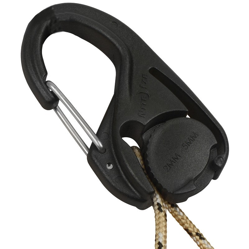 Nite Ize NCJ2-25-2R3 Cord Tightener, Plastic/Rubber, Black, For: 1/16 to 3/16 in Rope
