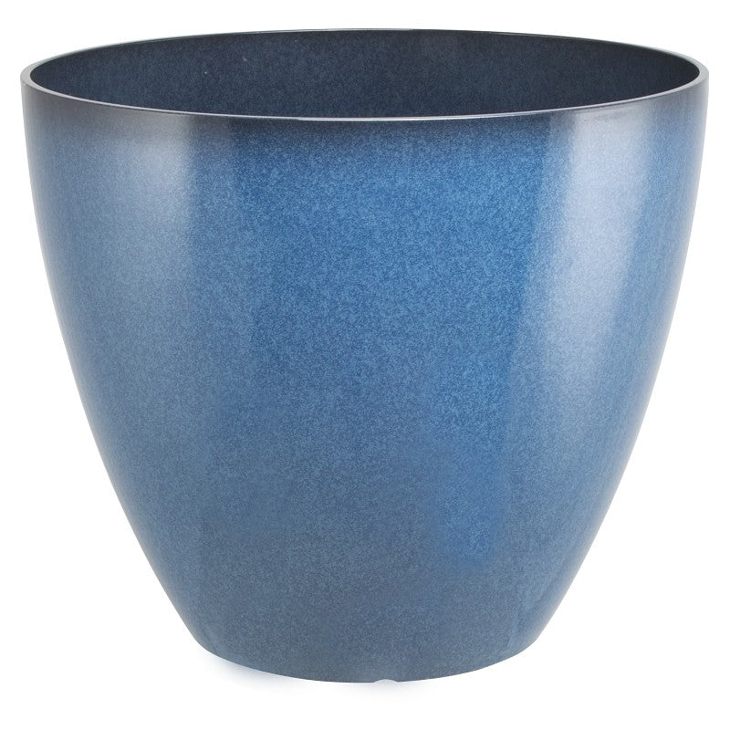 Landscapers Select PT-S080 Planter, 15 in Dia, 12-3/4 in H, Round, Resin, Blue, Blue (Pack of 6)