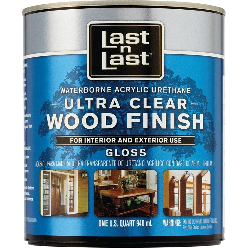 Last n Last 13004 Ultra Clear Wood Finish, Gloss, Liquid, Ultra Clear, 1 qt, Can