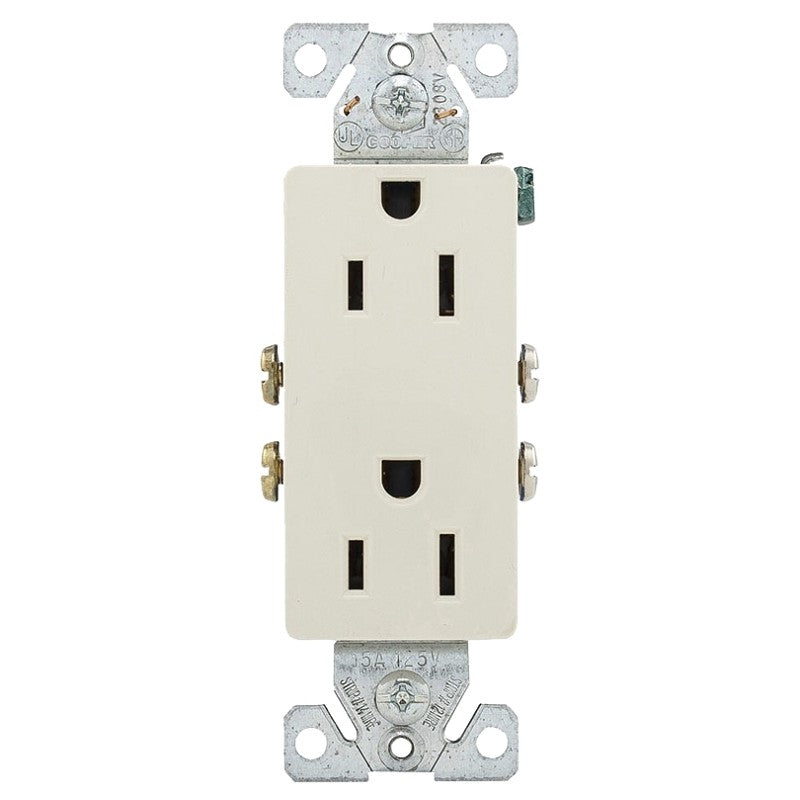 Arrow Hart 1107-9LA Duplex Receptacle Wallplate, 2 -Pole, 15 A, 125 V, NEMA: 5-15R, Light Almond