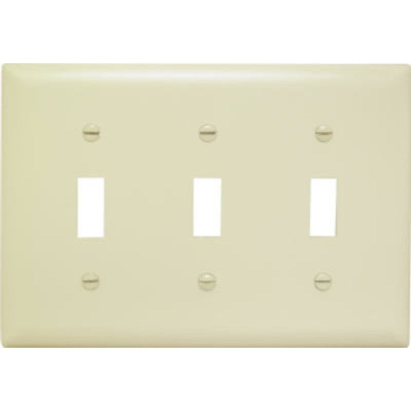 Legrand TradeMaster TP TP3-I Wallplate, 4-11/16 in L, 6.563 in W, 3 -Gang, Nylon, Ivory
