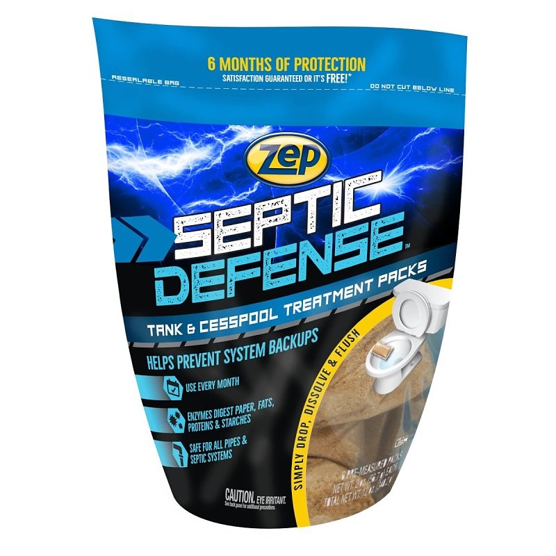 Zep Septi-Pak Series ZSTP6 Septic System Treatment, Solid, Brown, Mild, 12 oz Pouch