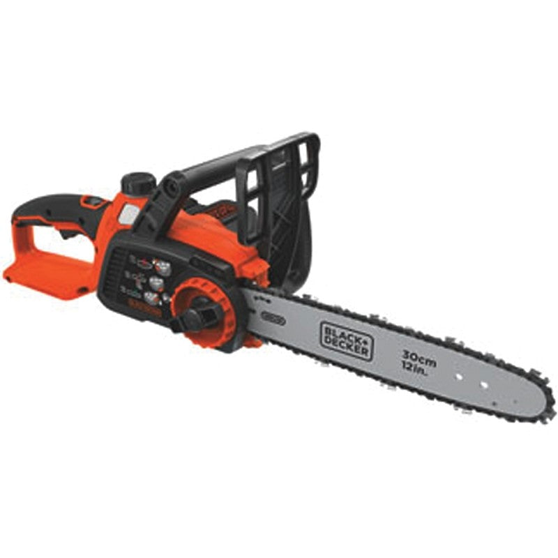 Black+Decker LCS1240 Chainsaw, Battery Included, 2 Ah, 40 V, Lithium-Ion, 4 in Cutting Capacity, 12 in L Bar
