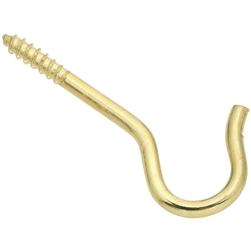 National Hardware V2666 Series N274-936 Ceiling Hook, 2-1/5 in L, Steel, Brass