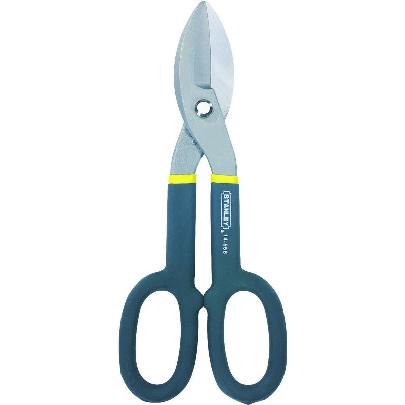 STANLEY FMHT73571/14-556 Tinner Snip, 10 in OAL, 2 in L Cut, Straight Cut, Alloy Steel Blade, Black/Yellow Handle
