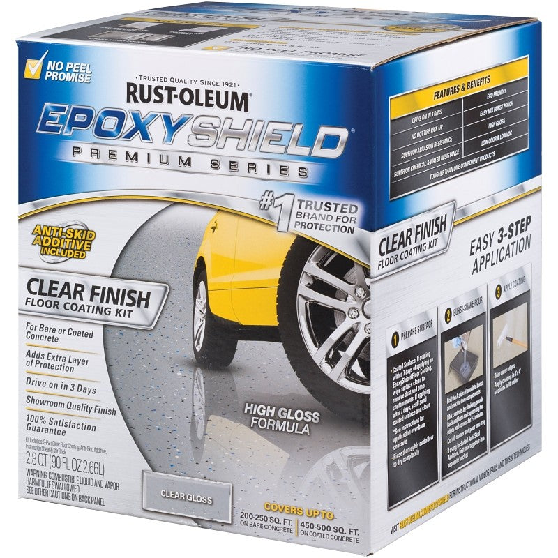 Rust-Oleum 292514 Floor Coating Kit, High-Gloss, Clear, Liquid (Pack of 2)