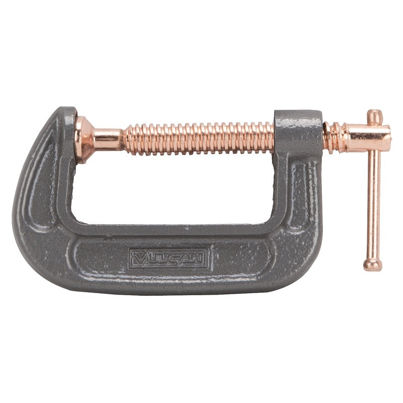 Vulcan JL27361 C-Clamp, 2 in Max Opening Size, 0.8 in D Throat, Steel Body, Gray Body