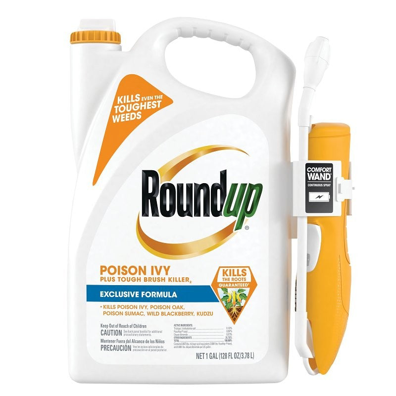 Roundup Poison Ivy Plus 5378404 Ready-to-Use Brush Killer with Trigger, Liquid, Clear, 1 gal Bottle