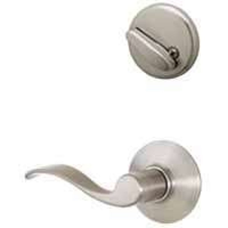Schlage F59ACC619LH Handleset Interior Trim, Satin Nickel, Wave, 1 Grade, Thumbturn Lock, Keyed Different Key, Metal