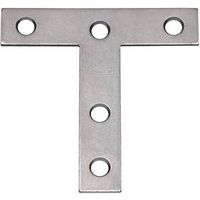 T Plates 3 by 3 by 5/8 0.07 Inch Zinc Plated Steel 2 Pack