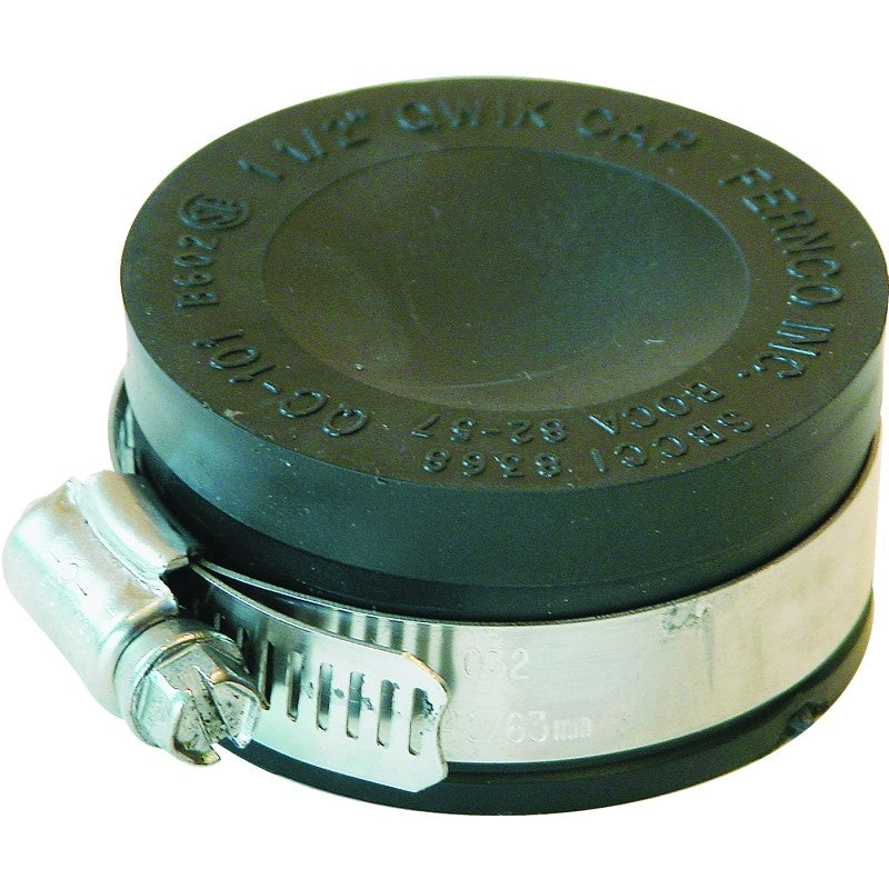 Fernco QC-101 Pipe Cap, 1-1/2 in Connection, Slip, PVC