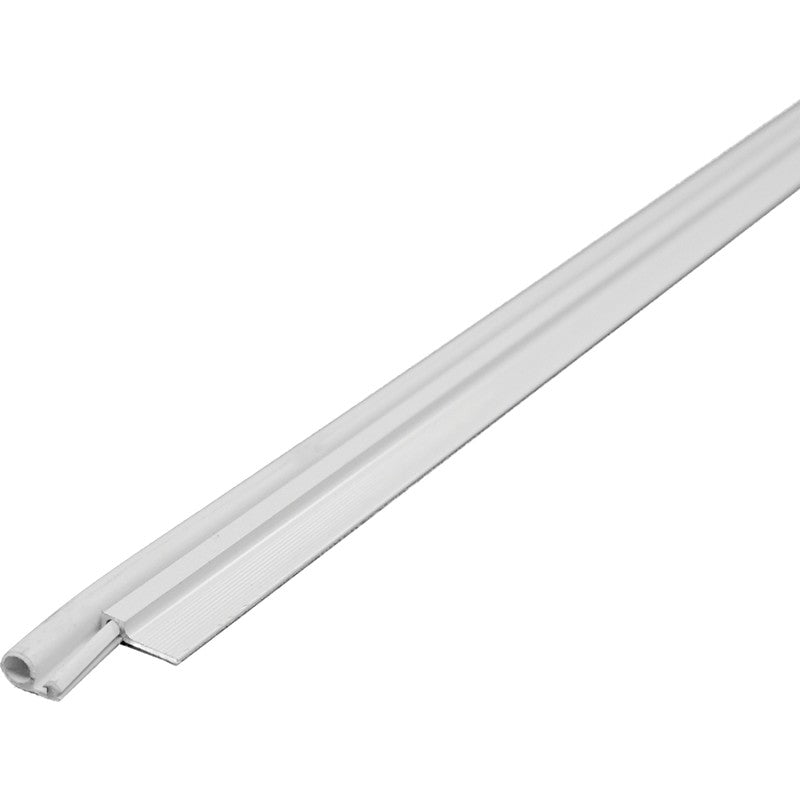 M-D 43304 Weatherstrip, 1 in W, 1 in Thick, 84 in L, Aluminum, White