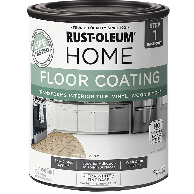 Rust-Oleum 358876 Concrete Floor Coating, Ultra White, 1 qt