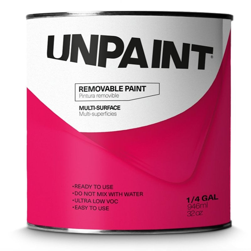 UNPAINT 300 0002 000002 Removable Paint, White, 1 qt, 128 to 170 sq-ft Coverage Area (Pack of 6)
