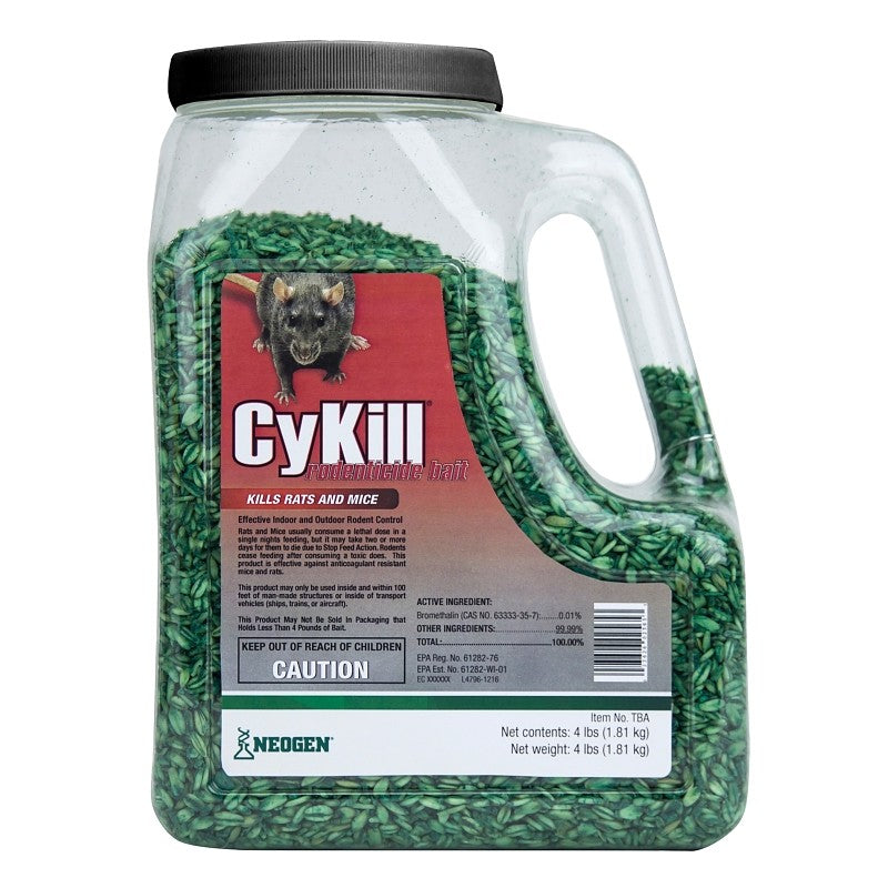 Neogen 112840 Rodenticide Bait, Granular, 4 lb, Jug