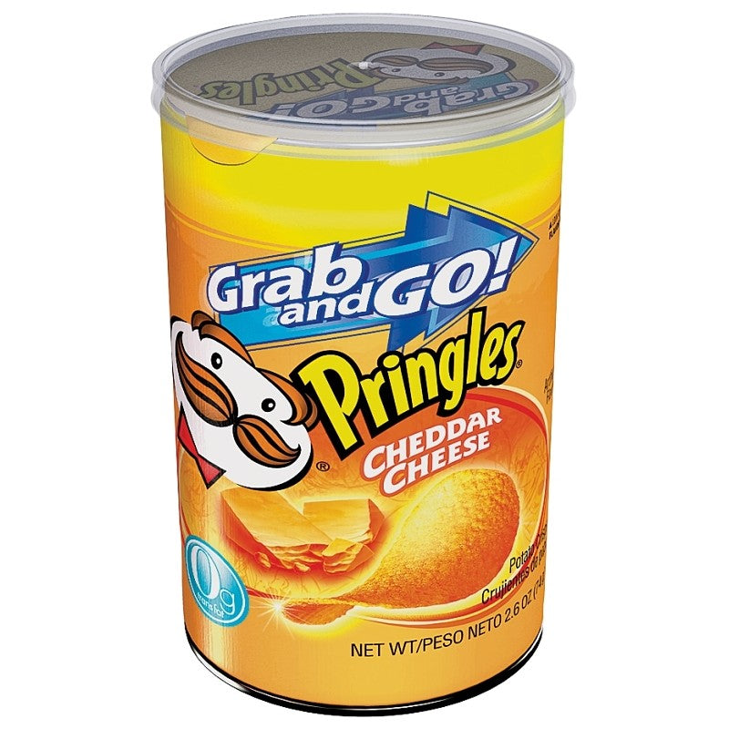 Pringles 84561 Potato Chips, Cheddar, Cheese Flavor, 2.5 oz Can (Pack of 12)