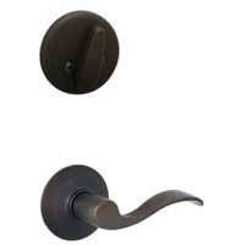 Schlage F59ACC716RH Handleset Interior Trim, Wave, Keyed Different Key, Metal, Aged Bronze, 1 Grade, Thumbturn Lock