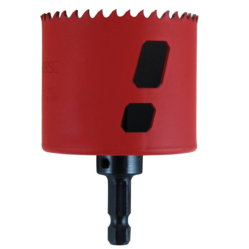 Morse MHSA40C Hole Saw, 2-1/2 in Dia, 1-15/16 in D Cutting, 3/8 in Arbor, 4/6 TPI, HSS Cutting Edge