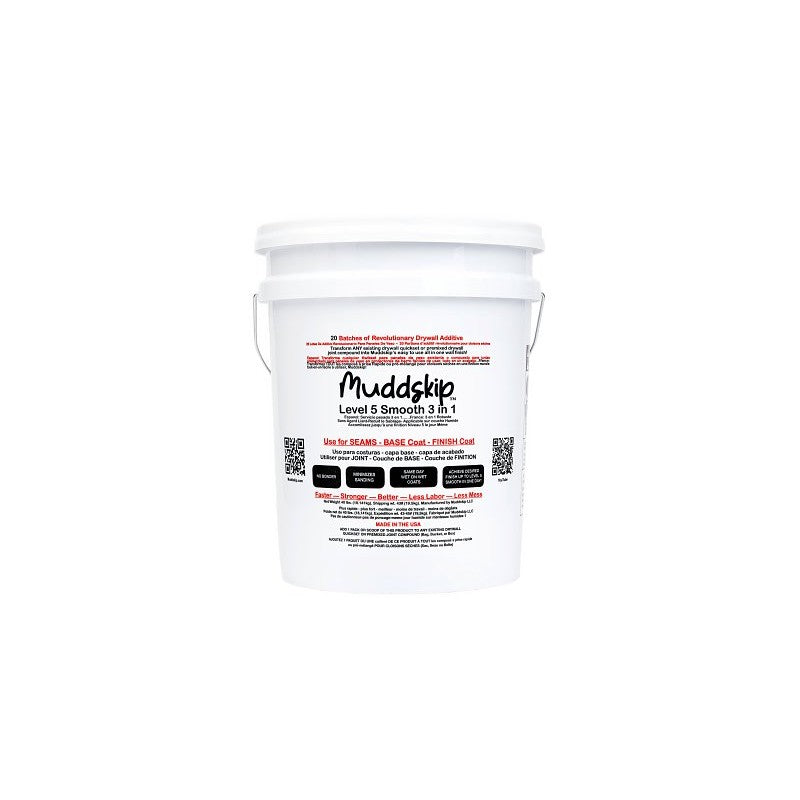 Muddskip Level 5 MSSM5382 3-in-1 Smooth Drywall Additive, 5 gal Bucket