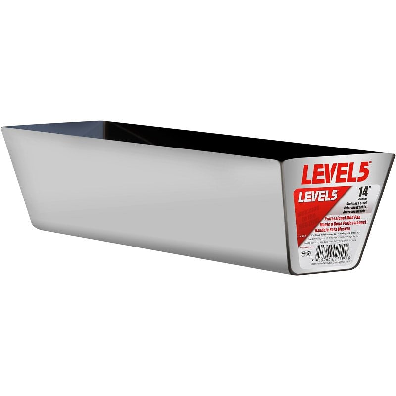 Level5 5-334 Curved Bottom Mud Pan, Stainless Steel