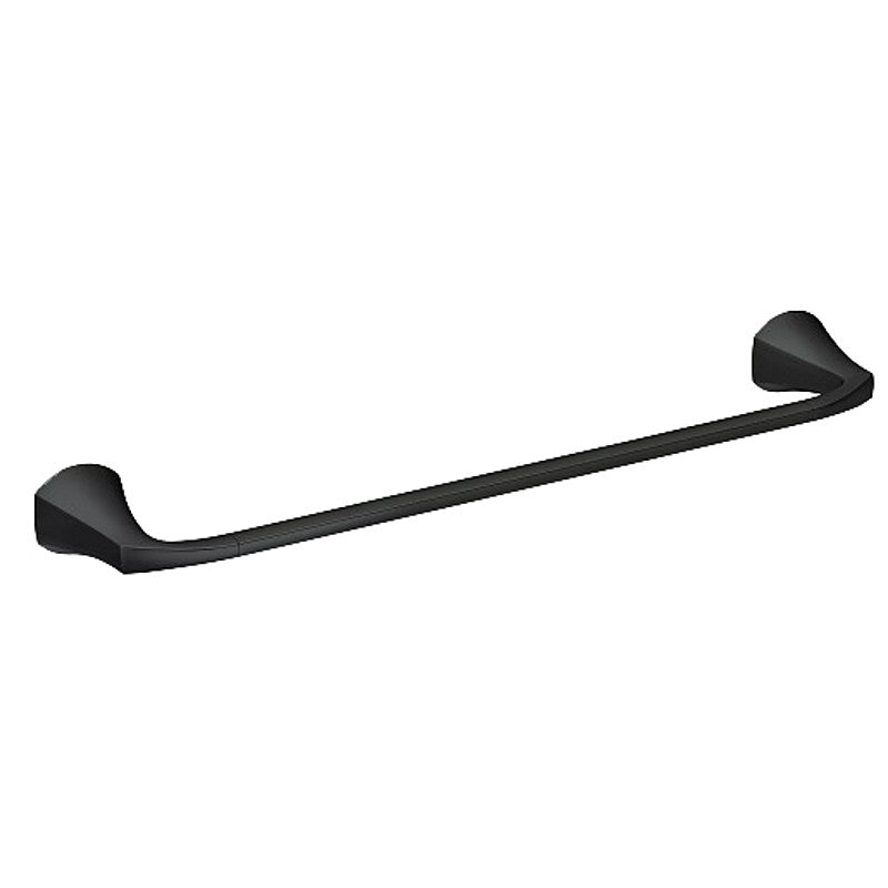 Moen Lindor Series MY8724BL Towel Bar, 24 in L Rod, Brass/Zinc, Matte, Wall Mounting