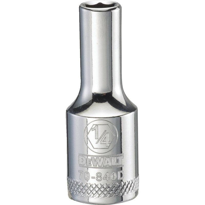 DEWALT DWMT70840OSP Drive Socket, 1/4 in Socket, 3/8 in Drive, 6-Point, Vanadium Steel, Polished Chrome